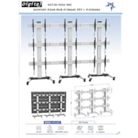 Meuble Mobile Haut de Gamme pour Mur d image 3x3 = 9 Ecrans de 45 à 55 pouces