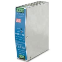 Blocs d alimentation Industriels d énergie à Sortie Simple CC sur Rail DIN 75 W Bleu Gris