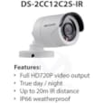 Caméra Bullet HD-SDI IR 20m HD720pIP66 DS-2CC12C2S-IR