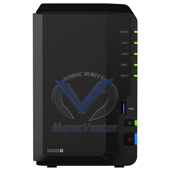 DiskStation Serveur NAS 2 baies - 2 Go de RAM DDR4 - Intel Celeron J4025 DS220+
