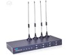 Server IP PBX  based on Asterisk 4 port GSM
server PBX Targeting for SOHO user and SMB market. 
Attractive black iron case with frosted surface.
Embedded VOIP PBX server based on Asterisk.Unlimited extension register.
Support 30 simultaneous calls.
Easy GUI for configuration.